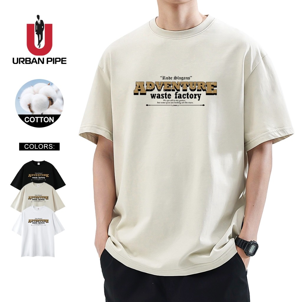 URBAN PIPE Fashion Print Tshirt For Men Cotton Round Neck Summer Casual Oversized Unisex Shirt YH19