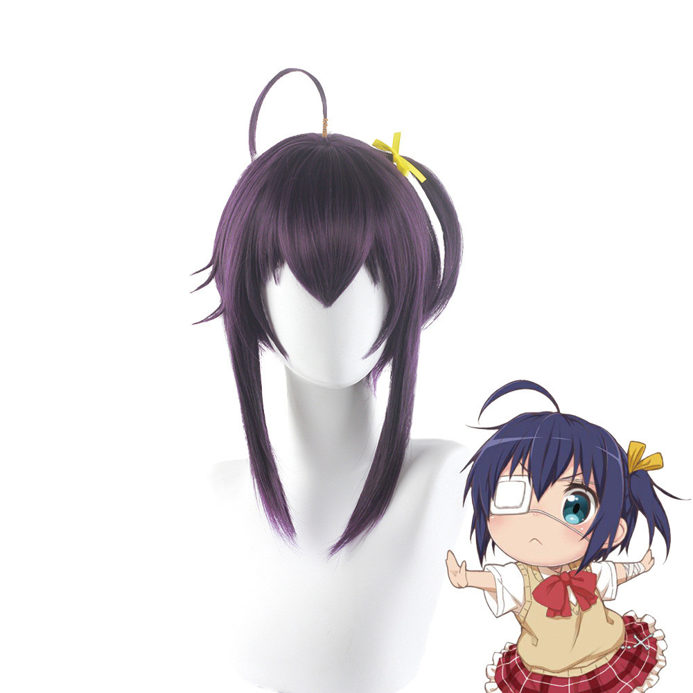 Takanashi Rikka Anime Wig Cosplay Black Purple Side Tie Wig Chuunibyou Demo Koi GA Shitai Cos I5ML