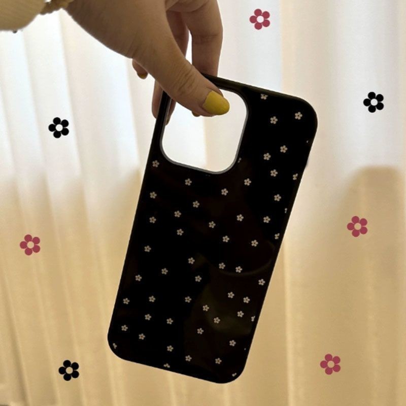 Ins สีดําGlossy Soft Case Anti-Fallเคสโทรศัพท์สําหรับiPhone 16 Promax 15 Promax 12 13 Mini 14plus 11 Pro Max X XS XR XS Max 7 8 plus Se2020