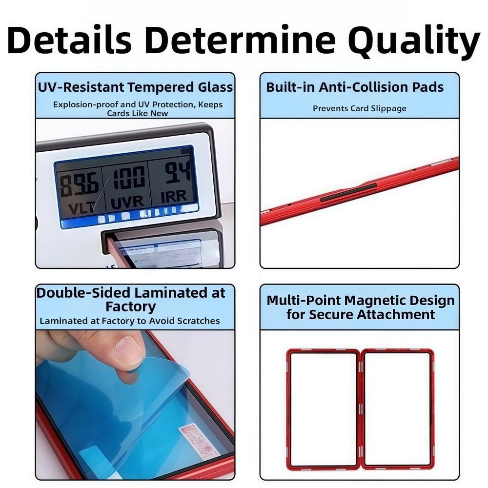 ZENGRONG การ์ดป้องกัน , ป้องกันรังสียูวีกระจกสองด้าน BGS 35PT การ์ดป้องกันเกรด, กรอบอลูมิเนียมที่ทนทานเป็นพิเศษจอแสดงผลการ์ดแม่เหล็กโปร่งใส - รูปที่ 4
