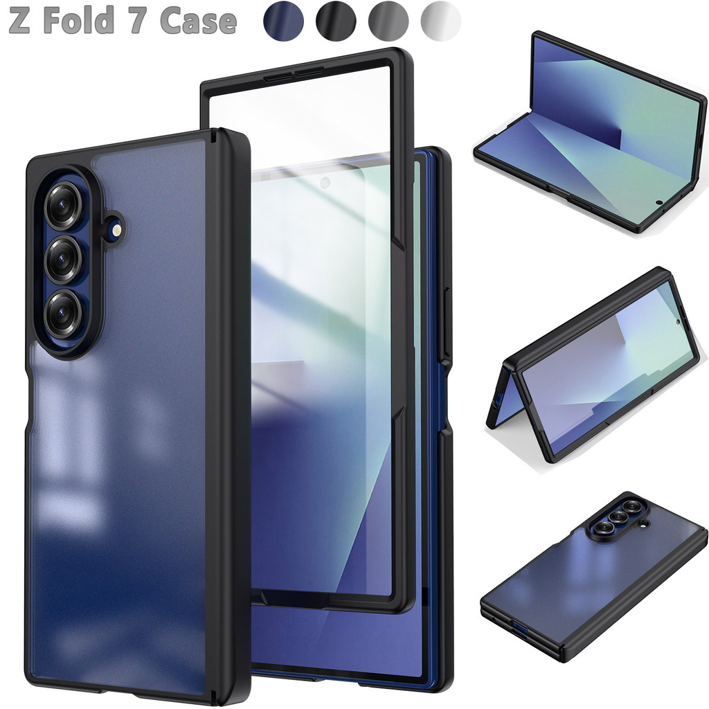สําหรับ Samsung Galaxy Z Fold 7 Case Matte Slim [ตัวป้องกันหน้าจอ][ป้องกันบานพับ] เคสโทรศัพท์กันกระแ
