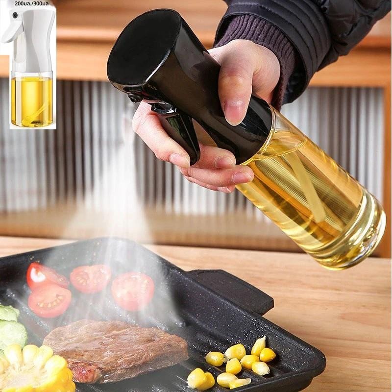 1 PC 200ml/300ml น ้ ํามันสเปรย ์ ขวดครัวทําอาหารน ้ ํามันมะกอก Dispenser Camping BBQ Baking Vinegar ซีอิ ๊ ว Sprayer คอนเทนเนอร ์