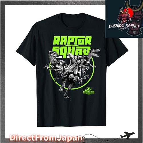 เสื้อยืด Raptor Squad Trio สีเขียวนีออน Jurassic World 【DirectFromJapan】