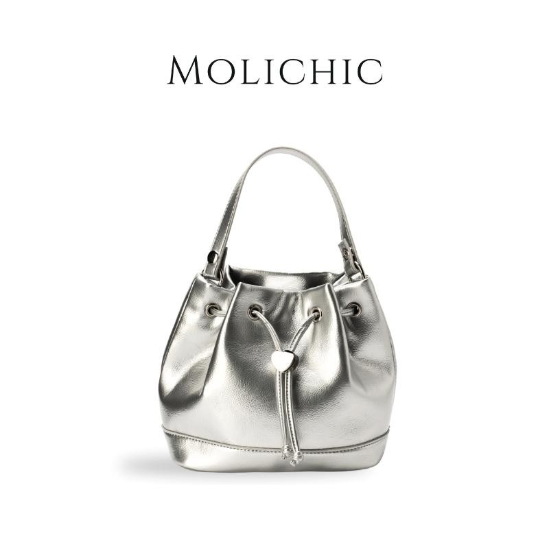 MOLICHIC กระเป๋าถือสำหรับผู้หญิง กระเป๋าแฟชั่นทรงถัง สะพายไหล่ ปรับสายได้หลายระดับ