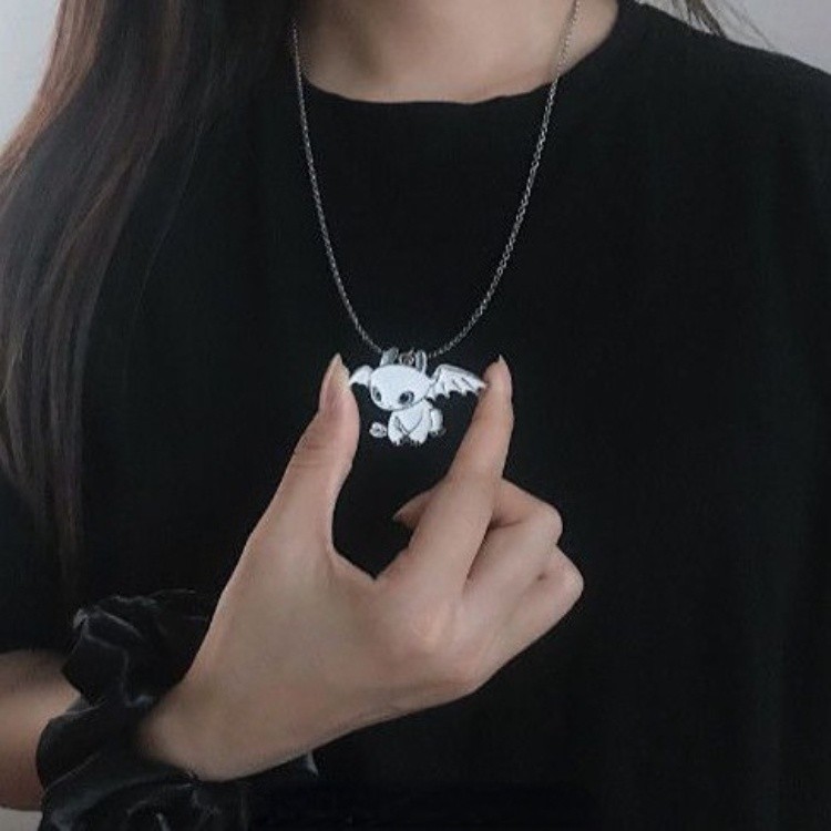 สร้อยคอเขี้ยวกุด จี้เขี้ยวกุด ดำ ขาว สร้อยคู่รัก พร้อมส่งจากไทย - รูปที่ 2