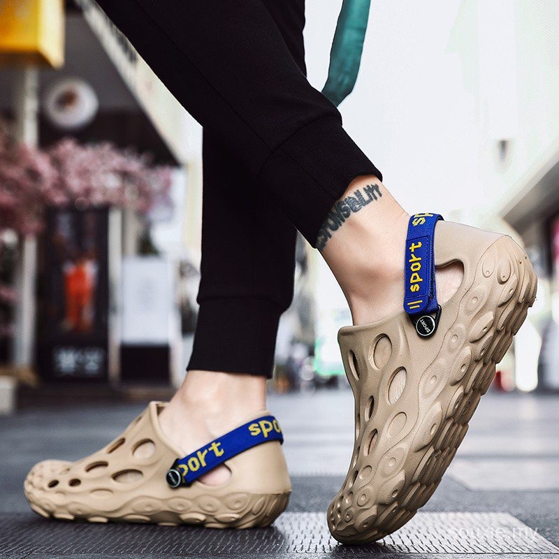 SD3 ฤดูร้อนผู้ชายรองเท้าแตะ Crocks LiteRide Hole รองเท้า Clogs รองเท้าชายหาดพักผ่อนกลางแจ้งสบาย Brea