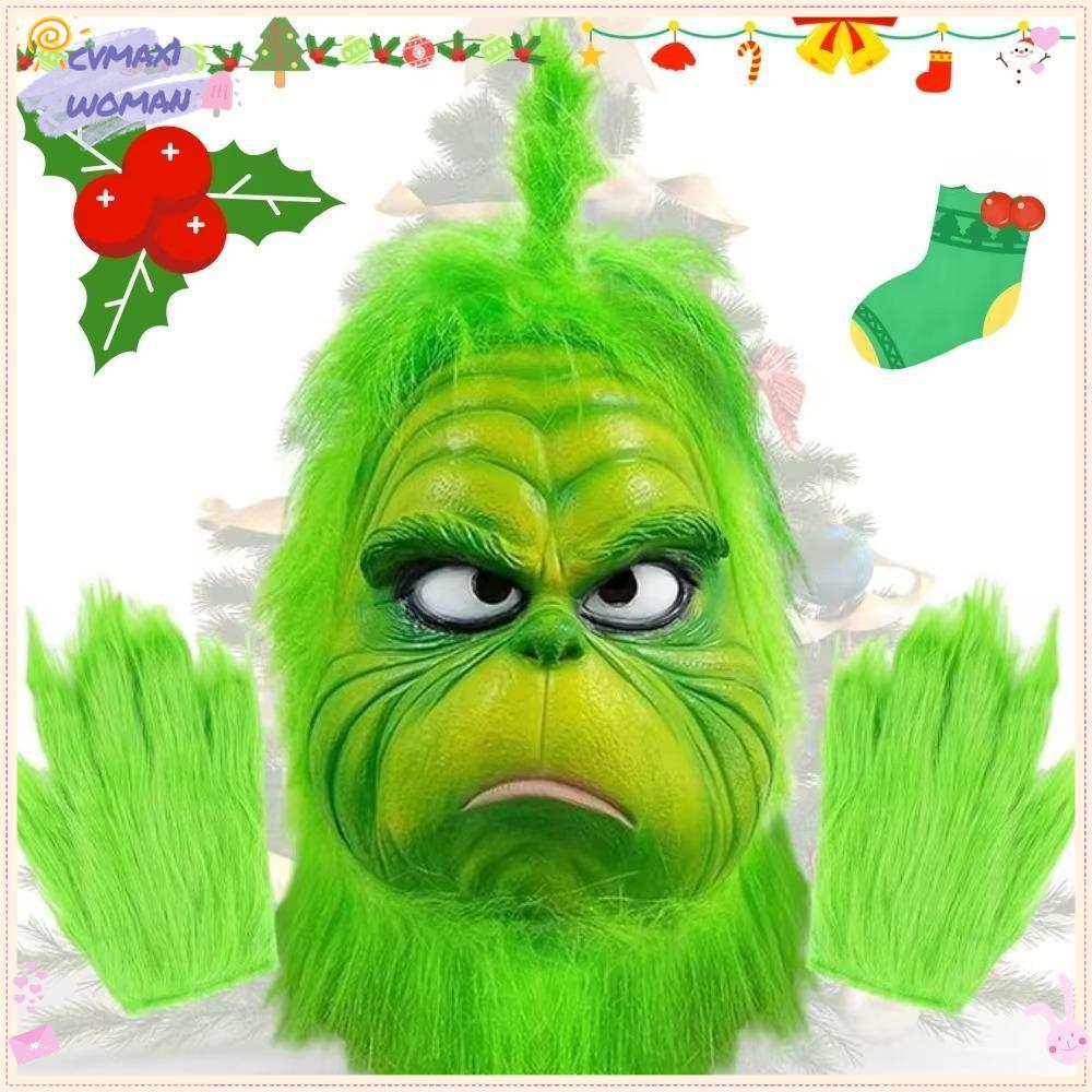 CYMX Grinch Headgear, Masquerade Latex Grinch , Fur Freak Anime Grinch Masque Halloween