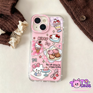 เคสไอโฟน 17 สำหรับ IPhone 17 AIR 12 15 13 16 11 14 Pro Max 16 8 7 15 Plus X XR XS  SE 2020 เคสใสลายโบว์คิตตี้สุดน่ารัก