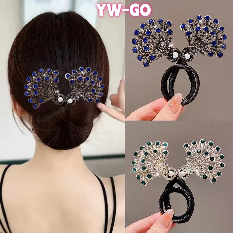 เครื่องสวมศีรษะ กิ๊บติดผมนกยูงประดับแฟชั่นเกาหลีสําหรับผู้หญิง Headwear หมุน Hairband G3580
