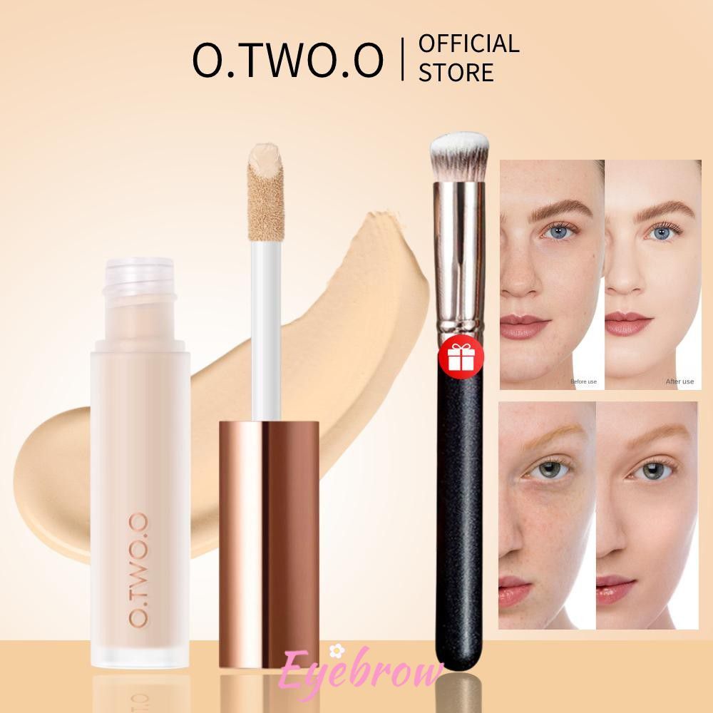 O.TWO.O ซื้อ 1 แถม 1 คอนซีลเลอร์ + [ของขวัญฟรี] 1 * แปรงคอนซีลเลอร์ติดทนนาน Dark Eye Circles Pimple 
