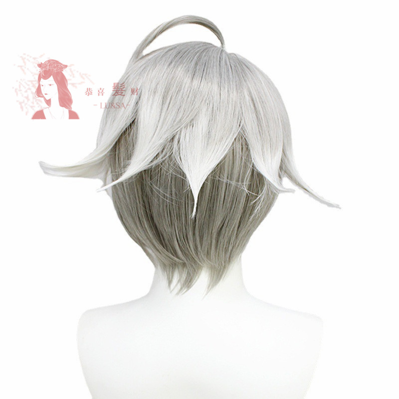 [กงซีฟาไค] Genshin Genshin Alhaitham cos วิกผม Alhaitham ไล่ระดับสีเทา