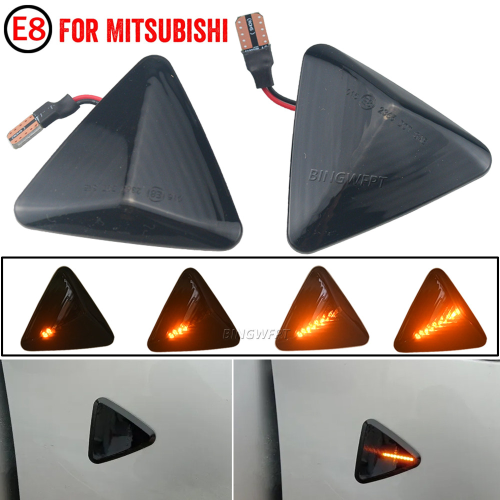 2 ชิ้น LED แบบไดนามิกด้านข้างไฟเลี้ยวไฟสัญญาณสําหรับ Mitsubishi Colt Z23 Z24 Z25 Z33 Z34 Z3 2004-201