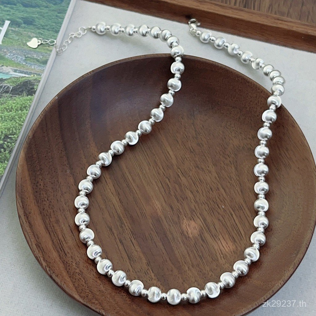 Niche Simple ประณีตออกแบบสร้อยคอแฟชั่นโอนลูกปัด NLI938S925 เวอร์ชั่นเกาหลีหญิงเงินสเตอร์ลิงที่ไม่ซ้ํ