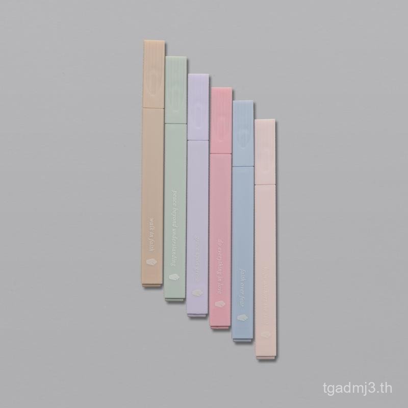 Alabaster Bible Highlighters-ไม่มีBleed Highlighter, 6 ชิ้น, Chisel Tip, Muted สีพาสเทล, ชุดพาสเทล, 