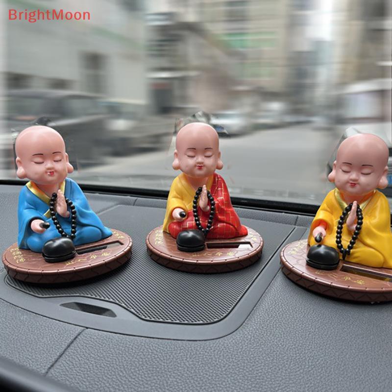 BrightMoon 1PC รถ Dash Board Home Office ตกแต่งพลังงานแสงอาทิตย์ Bobble เขย่าหัวเต้นรําของเล่นพุทธ Monk Figurines รูปปั้น Nice
