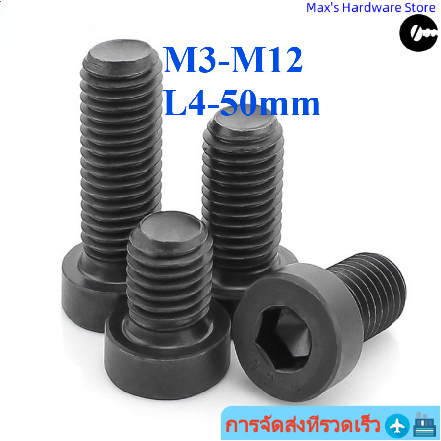 [จัดส่งรวดเร็ว] 12.9 Class Thin Head Hexagon Socket Bolt M3/M4/M5/M6/M8/M10/M12 * L4-50mm (Shopkeepe