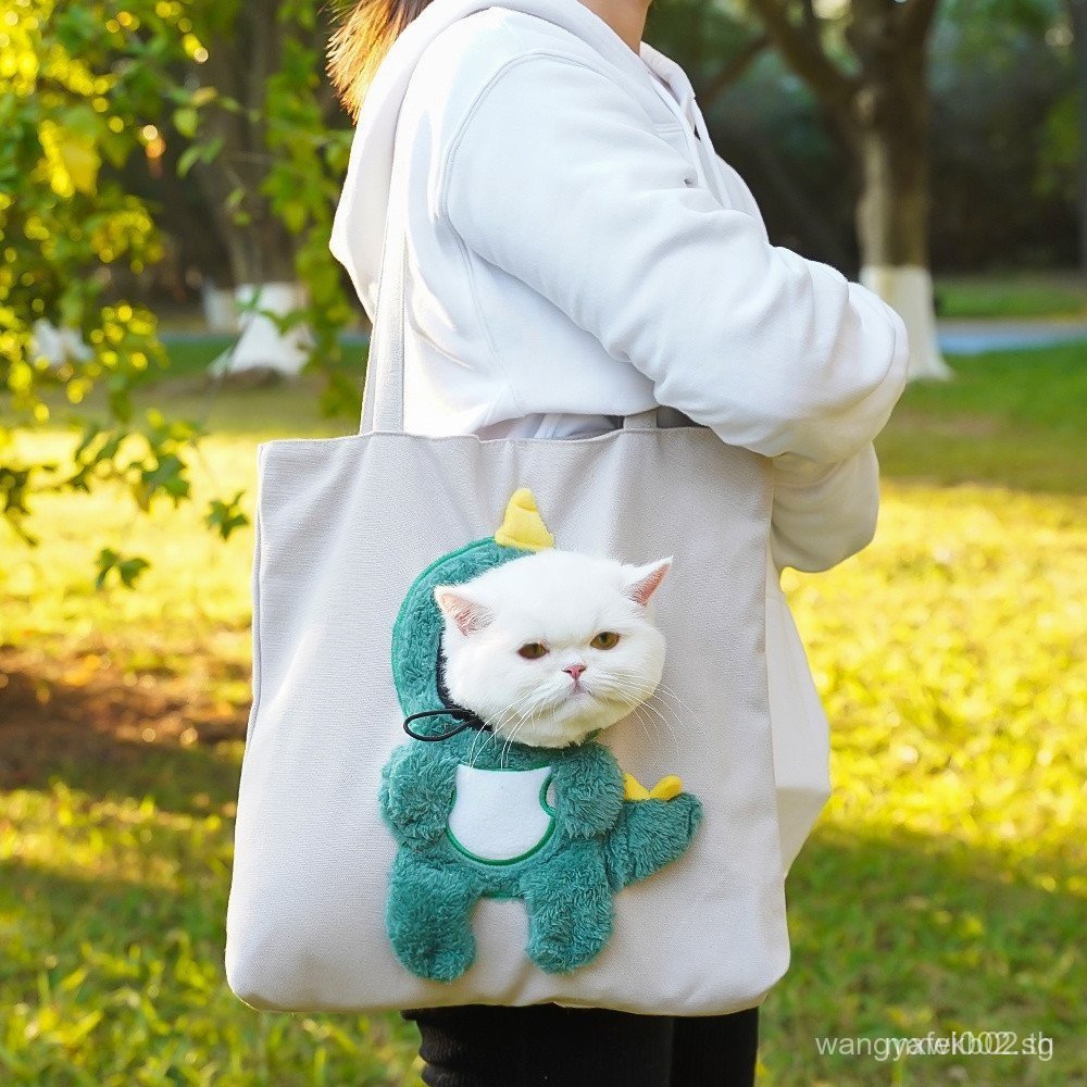 Pet Outing Bag Cat Bag Messenger Portable Cat Bag Small Dog Can Halter Shoulder Bag Supplies Burger 