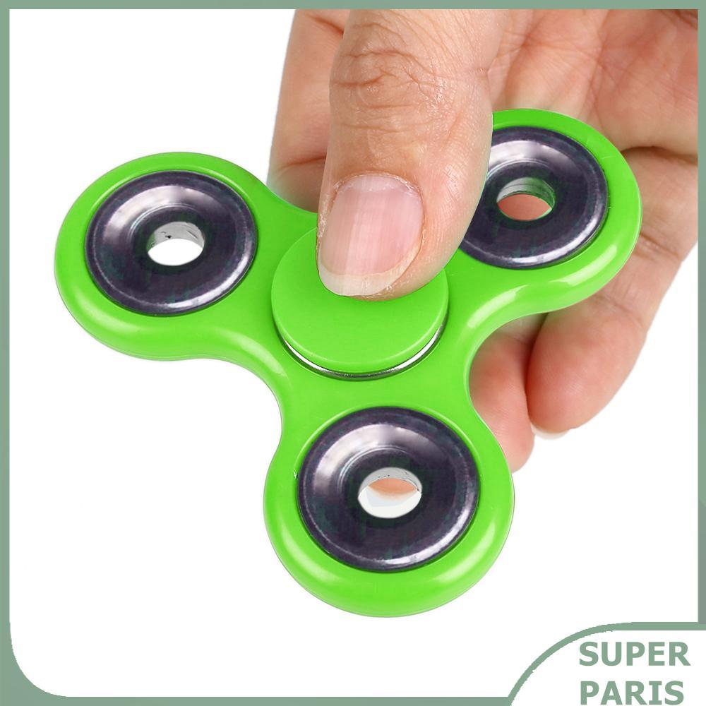 Superparis Superparis Tri Triangle Fidget Hand Finger Spin Spinner Widget Focus EDC Pocket Desktoy ข