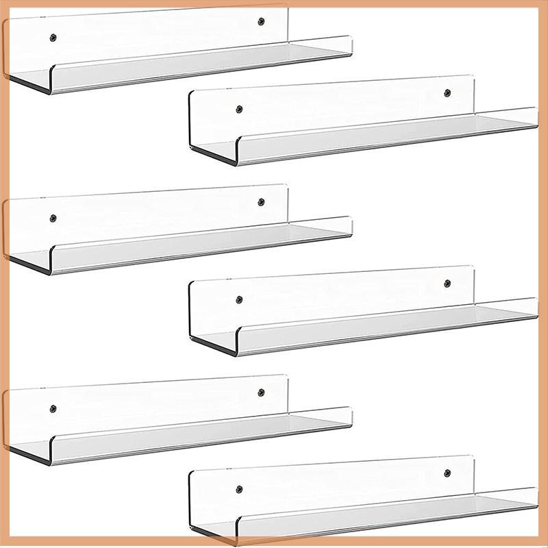 [Further] ชั้นวางอะคริลิคใสสําหรับ Wall L/U-รูป Punch-free Wall Board Storage ห้องน้ําห้องครัวห้องนั่งเล่น Wall Display Rack Organizer [TH]