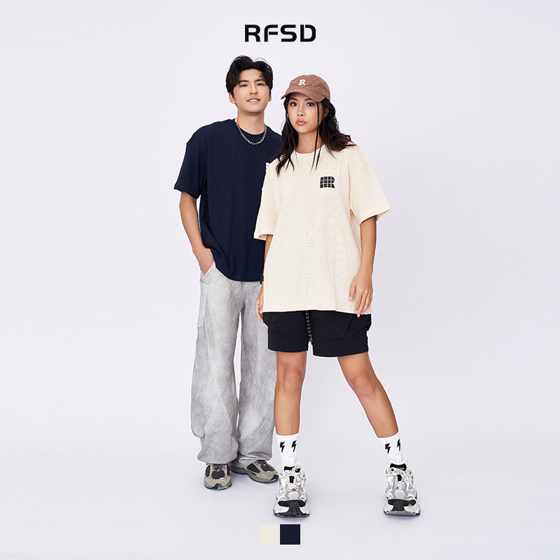 เสื้อผ้าผู้ชาย|Waffle R-Shaped พิมพ์เสื้อยืด 2025 ฤดูใบไม้ผลิฤดูร้อน Street Wear Street หลวมแขนสั้นผ