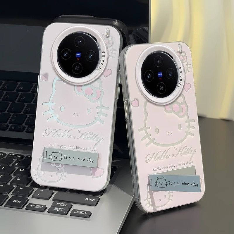 Hello Kitty เหมาะสําหรับเคสโทรศัพท์ VIVOX300 สีสันเงิน X300PRO พร้อมขายึด X200 รวมทุกอย่างกันกระแทกความรู้สึกระดับไฮเอนด์