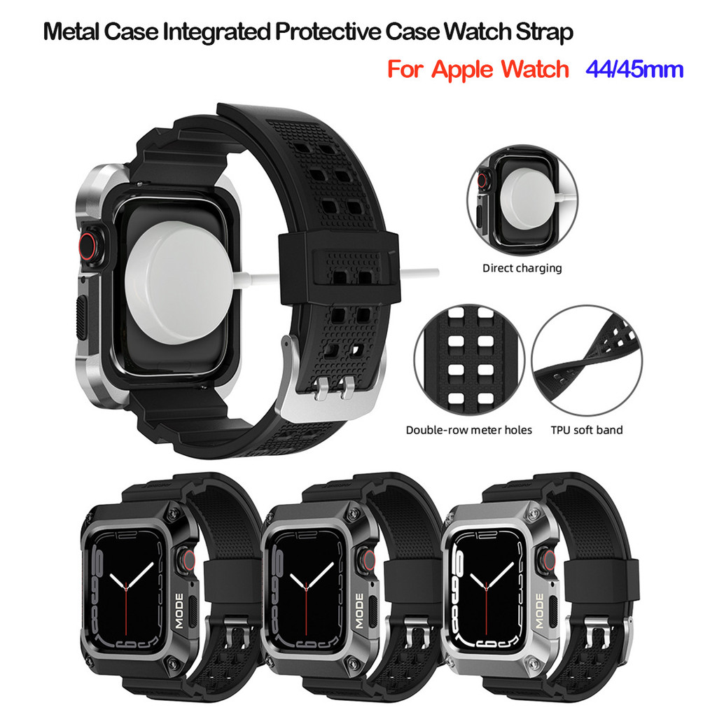 เคสโลหะเคสป้องกันแบบบูรณาการสายนาฬิกาเข้ากันได้สําหรับ iWatch Ultra3 2 S11 S10 se3/2 45/44 มม.ในสต็อ