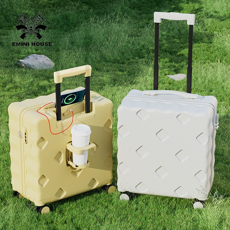 EMINI HOUSE Lightweight boarding suitcase multifunctional trolley case student combination lock trav
