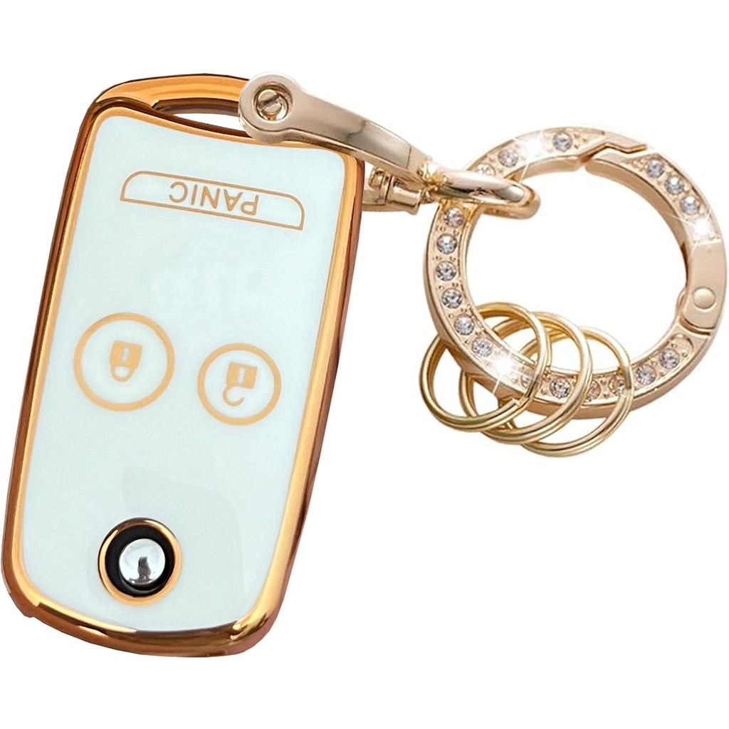 สําหรับ Acura Key Fob Shell Remote Fit สําหรับ Acura MDX RDX TL TSX ZDX Honda Accord (3 ปุ่มสีขาว-ทอ