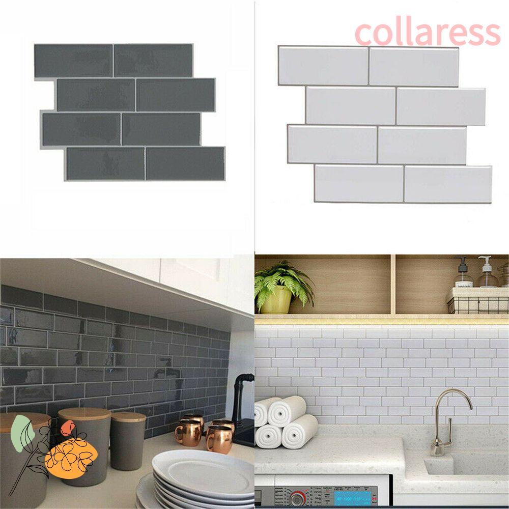 วอลเปเปอร์ตกแต่งบ้านแบบ DIY สไตล์.Tile Decal สีเทาคล้ายกระเบื้อง subway