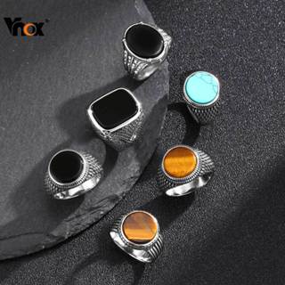 แหวนผู้ชาย ไซส์ 7-12 สแตนเลสกันน้ำ ลาย Onyx Tiger's Eye พร้อ…