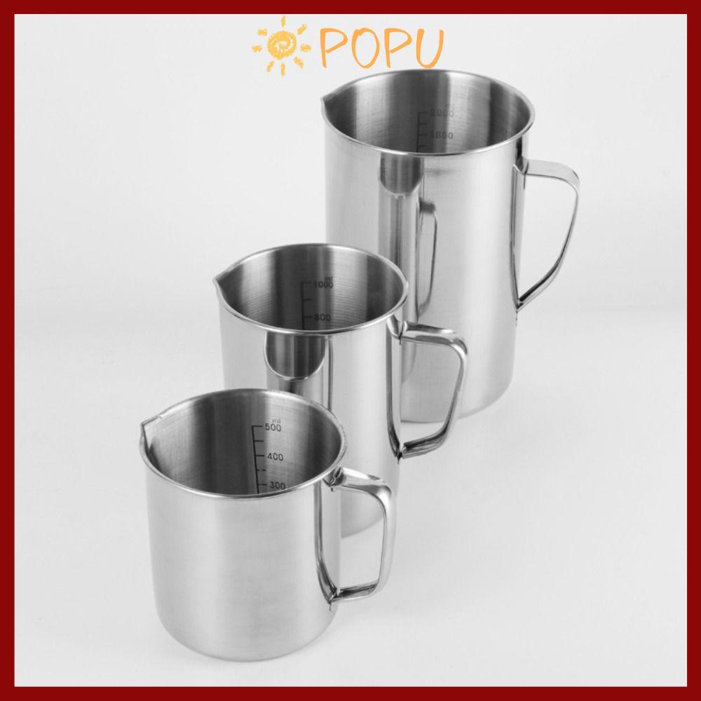 POPU ห้องปฏิบัติการบีกเกอร์, ถ้วยตวงรับปริญญาขนาดความจุขนาดใหญ่, สแตนเลส 1000 มล. 500 มล. แก้วเอสเพรสโซ่เบเกอรี่