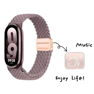 สายรัดไนลอนแบบปรับได้สําหรับ Xiaomi Mi Band 10/9 ตะขอแม่เหล็กสร้อยข้อมืออุปกรณ์เสริมสําหรับ Xiaomi Mi Band 8/mi 9/10 เข็มขัดสมาร์ทวอทช์