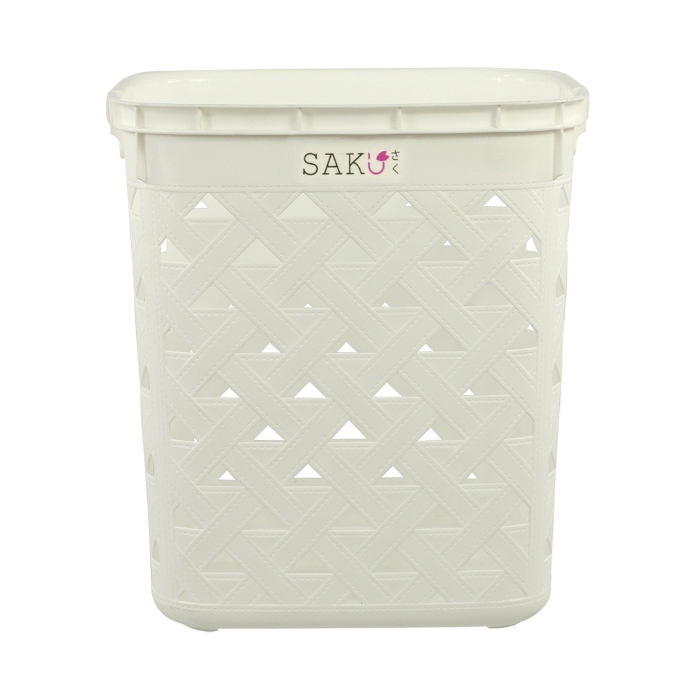 ShopKB SAKU ตะกร้าลายหนัง รุ่น FT-502/A ขนาด 37.50x41x44 ซม. สีขาว ยืนหนึ่งในไทย