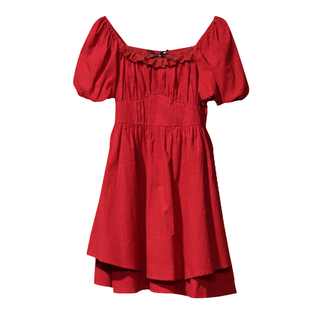 Le Ding 2023 ฤดูร้อนสไตล์ใหม่ในประเทศ Daigou ชุดเดรสคอเหลี่ยมสองชั้น C2FAD2205/C2FAD220517