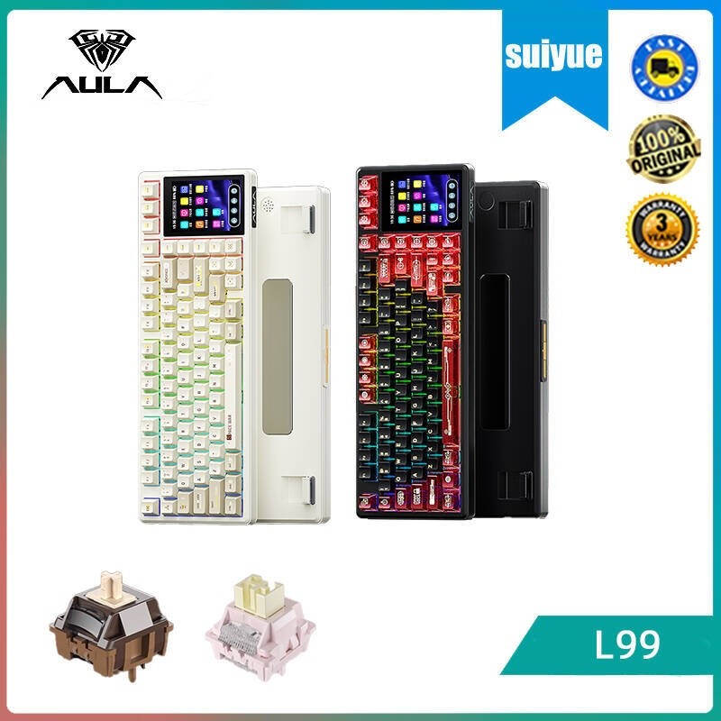 AULA L99 Screen display mechanical keyboard customized touch the third mock examination Bluetooth