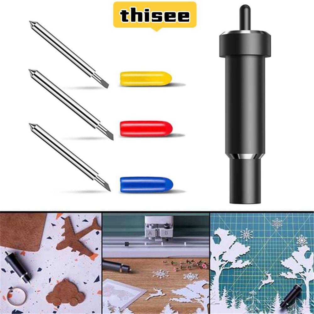 GOGEOUS ใบมีดตัดลึก, ใบมีดพล็อตเตอร์โลหะทดแทน, Smooth 30 45 60 องศาใบมีดสําหรับ Cricut Explore 3/Air