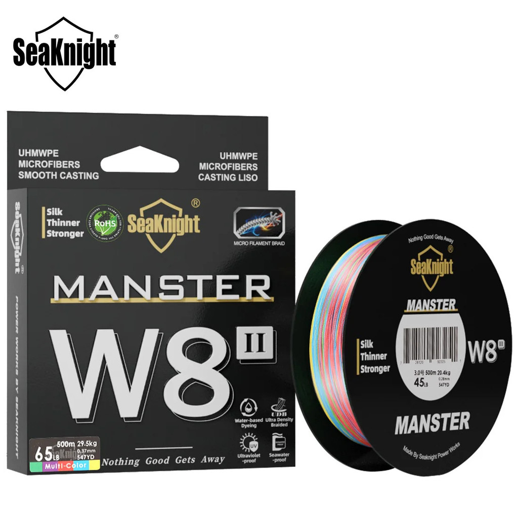 Seaknight Manster W8 Ii Series 8 Strands สายตกปลาถัก 500m น้ําทะเลป้องกันรังสีอัลตราไวโอเลตสําหรับน้