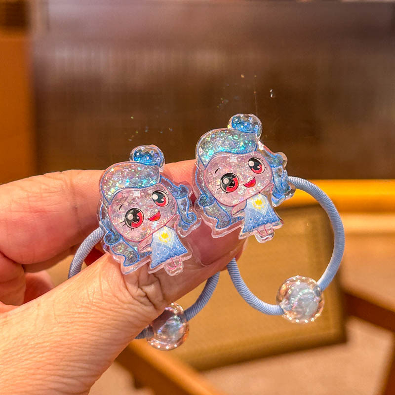 อุปกรณ์แต่งผมแบบยืดหยุ่นสำหรับเด็ก ลายการ์ตูนน่ารัก 2 ชิ้น - รูปที่ 2