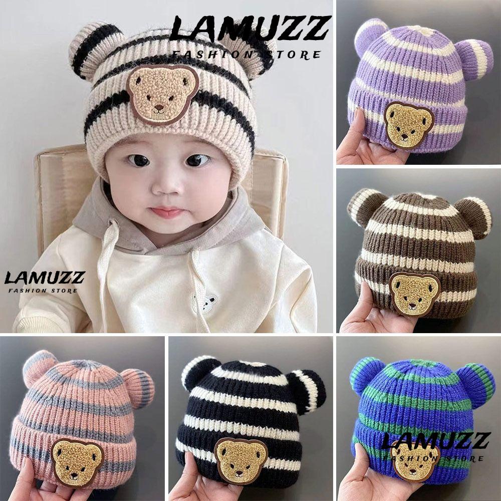 หมวกทารกฤดูหนาว แบบถักลายหูกวางอน นุ่มน่าสวมใส่ หมวกโครเชต์น่ารักสำหรับเด็กอายุ 0-2 ปี