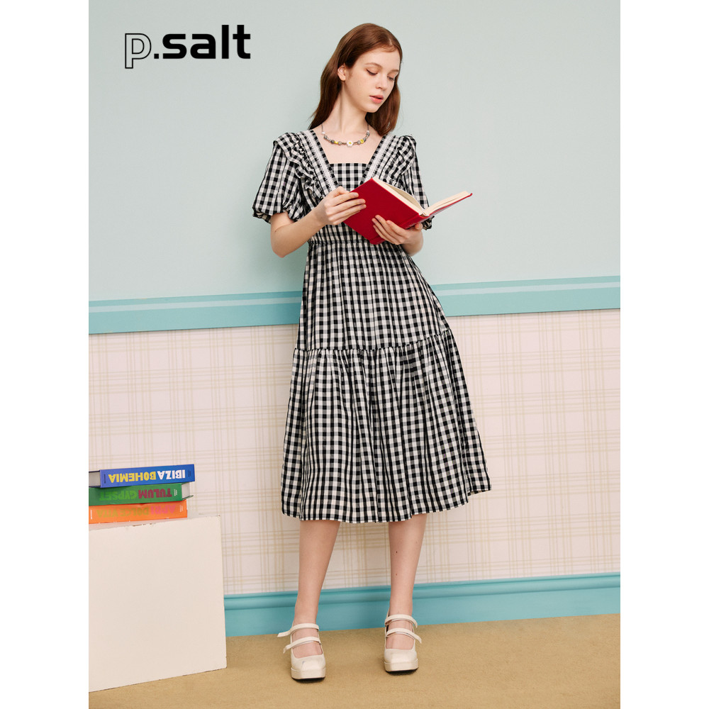 Psalm Keyan เสื้อผ้าผู้หญิงฤดูร้อน 2023 ออกแบบเรียบร้อย ขอบอกคอพอง แขนบินขนาดเล็ก สำหรับสวมใส่วันหยุ