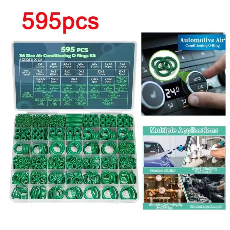 ชุดโอริง 595 ชิ้น 🛠️ จบครบในกล่องเดียว! สำหรับซ่อมแอร์รถยนต์และเครื่องใช้ในบ้าน 🚗💨 กันน้ำ-กันน้ํามันได้ดี - รูปที่ 3