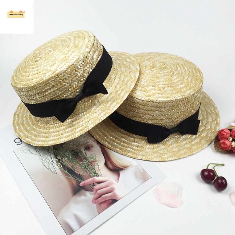 Fitness Factory หมวกปีกกว้างสำหรับเด็กผู้หญิง มีริบบิ้นสวยงาม