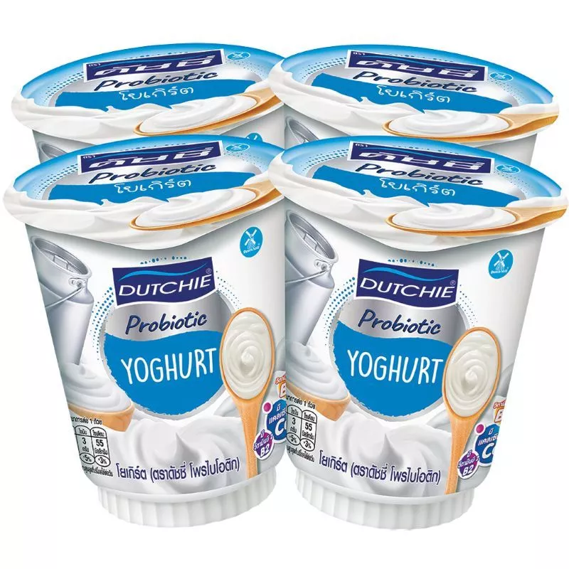 ดัชชี่โพรไบโอติกโยเกิร์ตรสธรรมชาติ 125ก แพค 4 Dutchie Probiotic Yoghurt Plain 125g. Pack 4 [8851717021084 ]