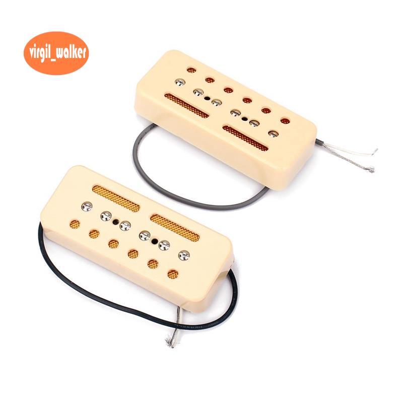 2 ชิ้น Single Coil Soap Bar Pickups สําหรับ P-90 P90 LP Gb ชิ้นส่วนกีตาร์ไฟฟ้าอุปกรณ์เสริม 50 มิลลิเ