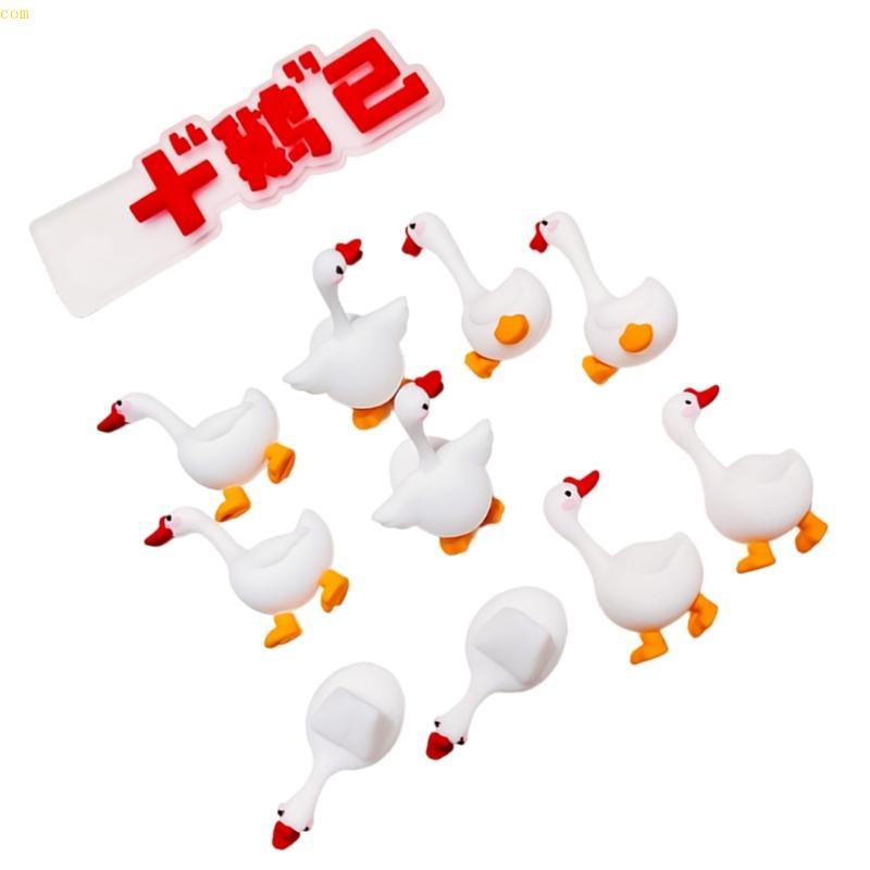 CBY * Tiny Geese รูปร่างเครื่องประดับเค้กยางขนาดเล็ก Geese เค้กตกแต่งสําหรับเด็กวันเกิดงานปาร์ตี้และ