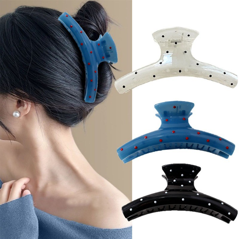 พร้อมลายจุดแฟชั่นกิ๊บใหญ่จับคลิปผม Cips Headwear อุปกรณ์เสริม