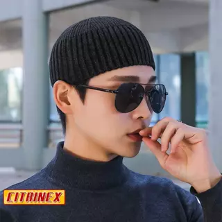 CITRINEX หมวกถัก,Brimless สีทึบVINTAGEโดมหมวก,Hip-Hopเส้นด้ายหยาบยืดหยุ่นอุ่นBonnet Beaniesฤดูหนาว