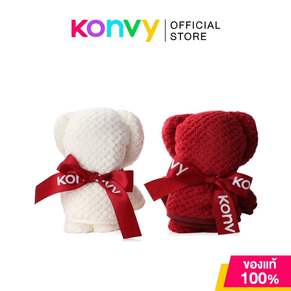 Konvy Towel Set Size M #Red & White คอนวี่ เซทผ้าขนหนู ไซส์ M สีแดง-ขาว.