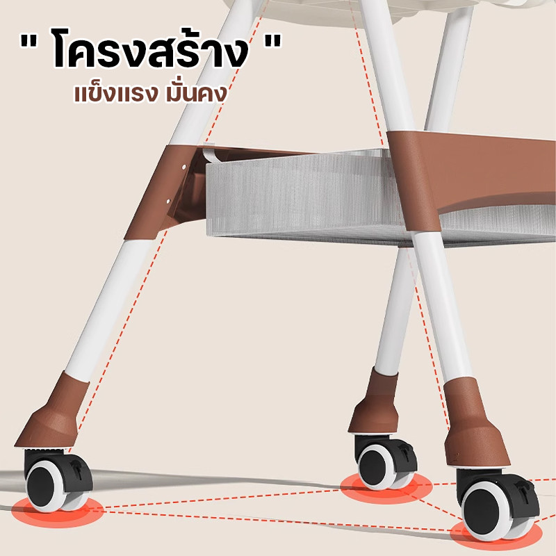เก้าอี้เด็ก เก้าอี้กินข้าวเด็ก ปรับสูงต่ำได้ เบาะหนัง รูปที่ 3