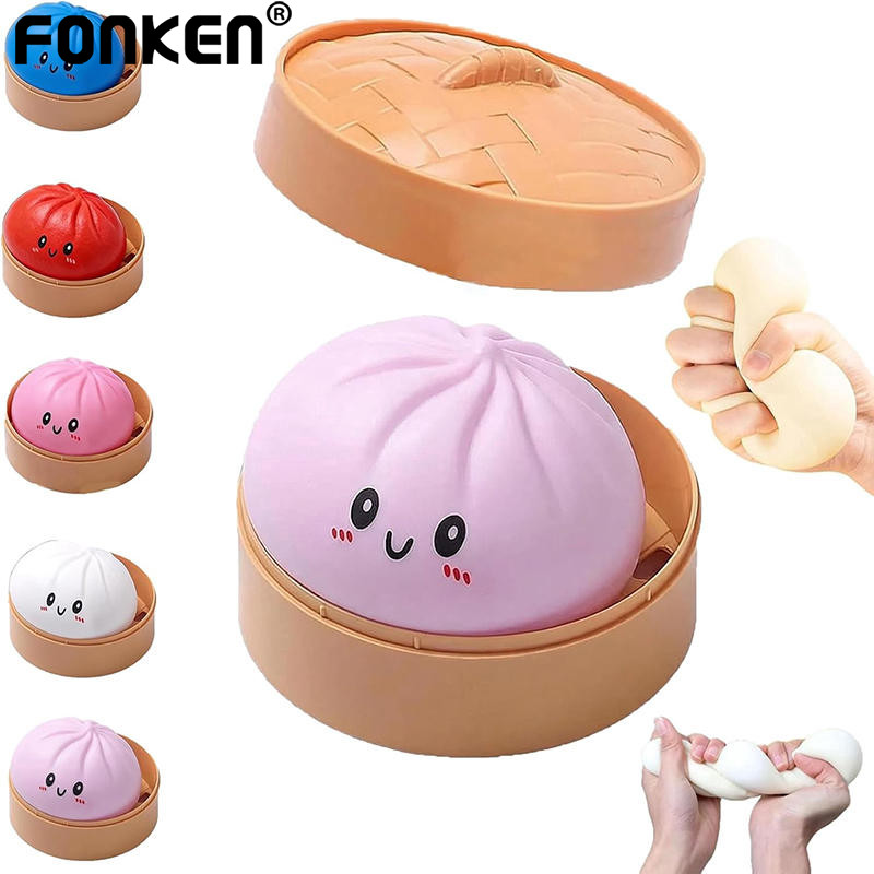 Fonken สีสันจําลอง Dumpling Pinch Ball ช้า Rebound Soft Squishy ความเครียด Reliever Office Home ของข